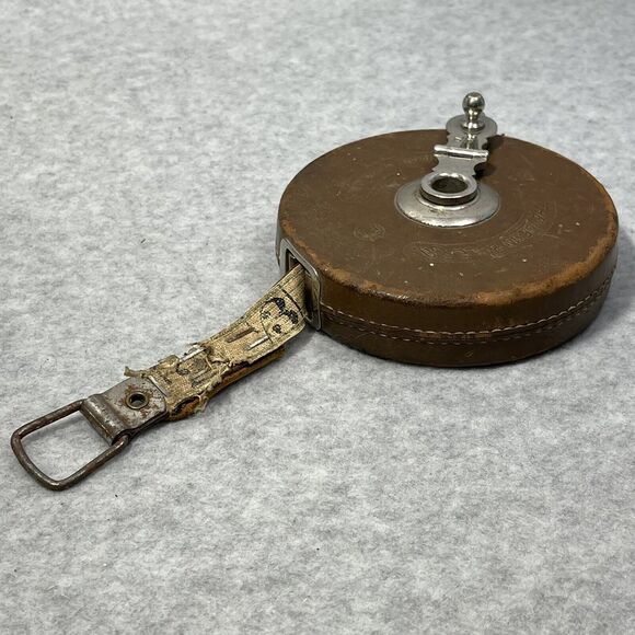 Vintage 50’ Metallic Tape Measure The Lufkin Rule Co 503 Made In USA Decor Craft - Picture 11 of 12